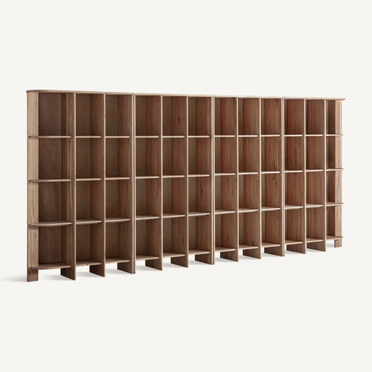 Étagère en chêne et travertin beige