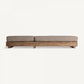 Canapé d'extérieur 2 places en tissu marron