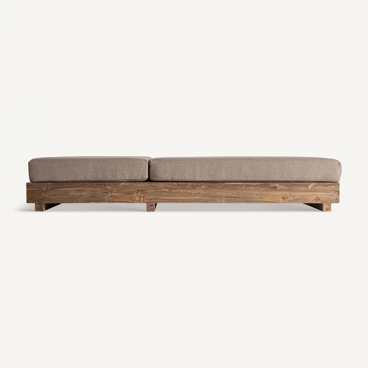 Canapé d'extérieur 2 places en tissu marron