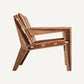 Fauteuil en cuir marron et bois d'acacia