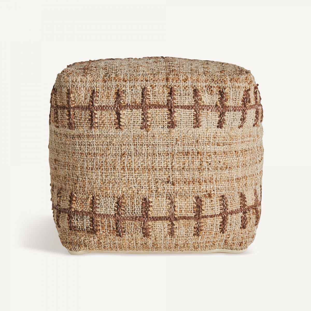 Pouf carré en jute et coton