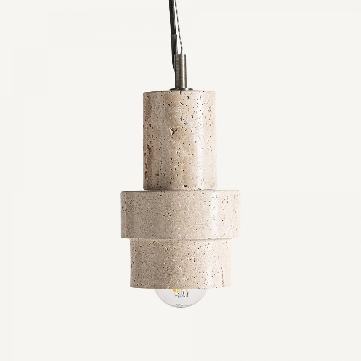 Suspension en travertin beige