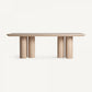 Table de salle à manger rectangulaire en chêne crème