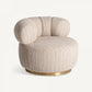Fauteuil pivotant en tissu beige