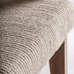 Fauteuil d'appoint en manguier, osier et tissu beige