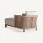 Chaise longue d'extérieur en tissu beige