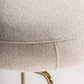 Chaise de bar en laiton et tissu blanc cassé