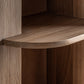 Étagère en chêne et travertin beige