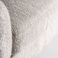 Fauteuil pivotant en tissu blanc cassé