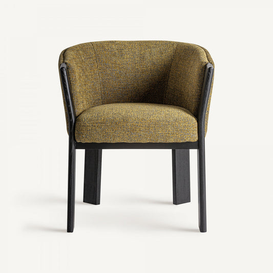 Chaise de salle à manger en tissu vert/jaune