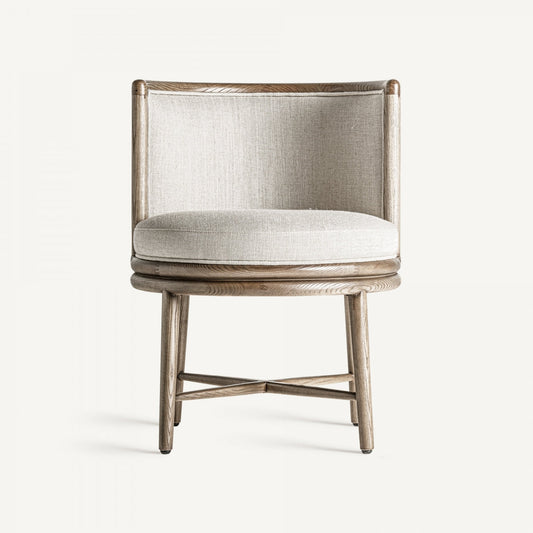 Chaise de salle à manger en tissu blanc