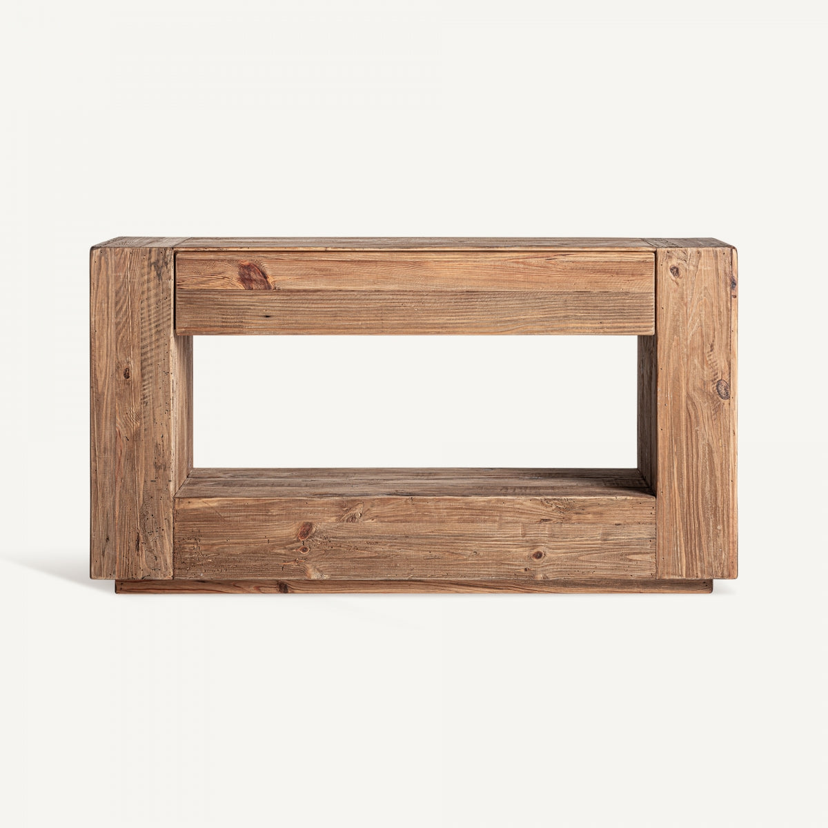 Console d'entrée rectangulaire en bois de pin marron