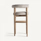 Chaise de bar en tissu blanc cassé
