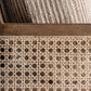 Fauteuil d'appoint en manguier, osier et tissu beige
