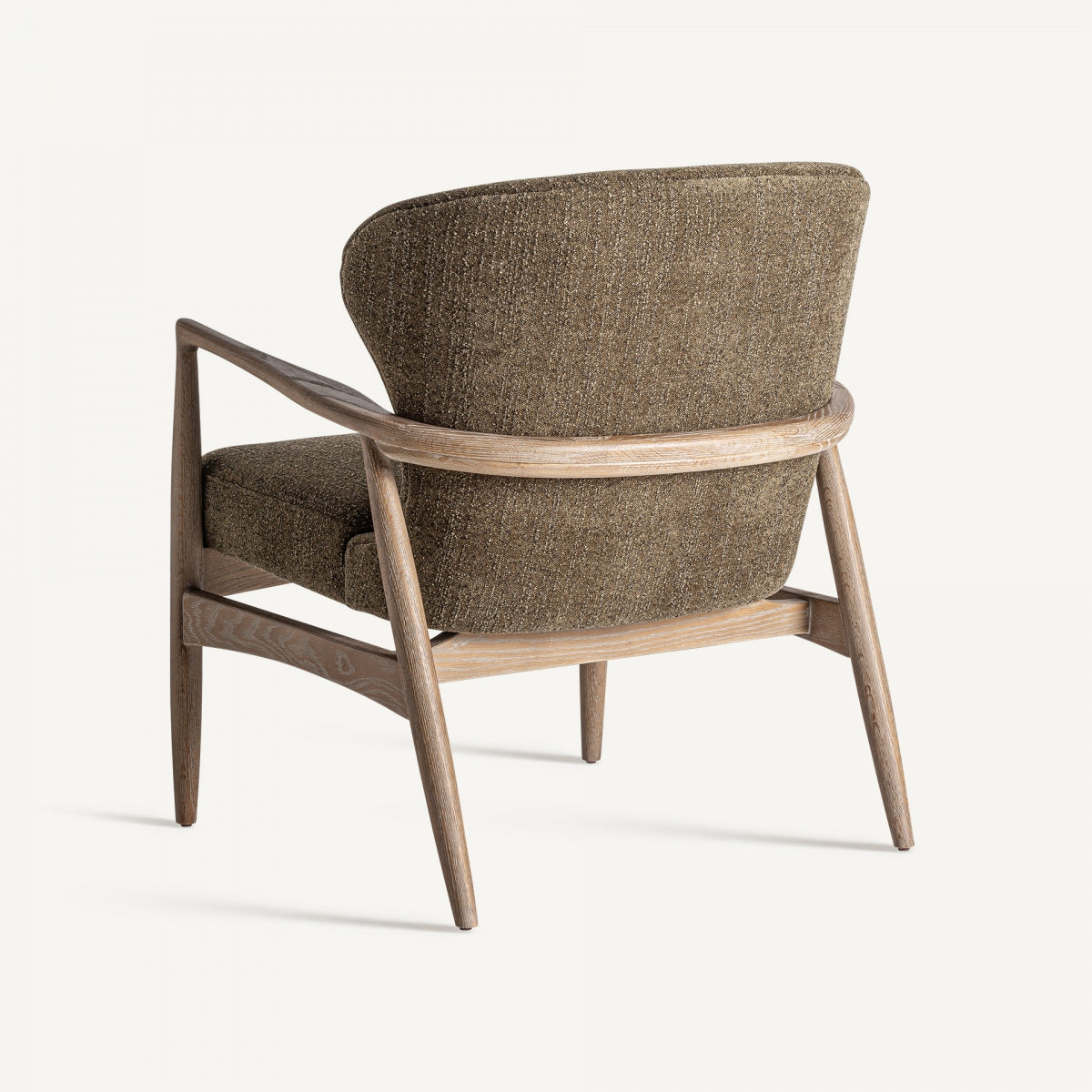 Fauteuil bouclé vert khaki