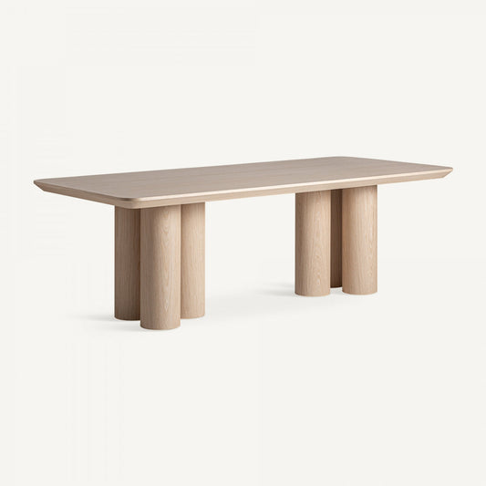 Table de salle à manger rectangulaire en chêne crème