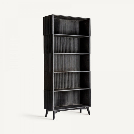 Bibliothèque en manguier noir plissé