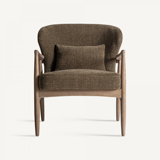 Fauteuil bouclé vert khaki
