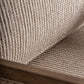 Fauteuil d'appoint en manguier, osier et tissu beige