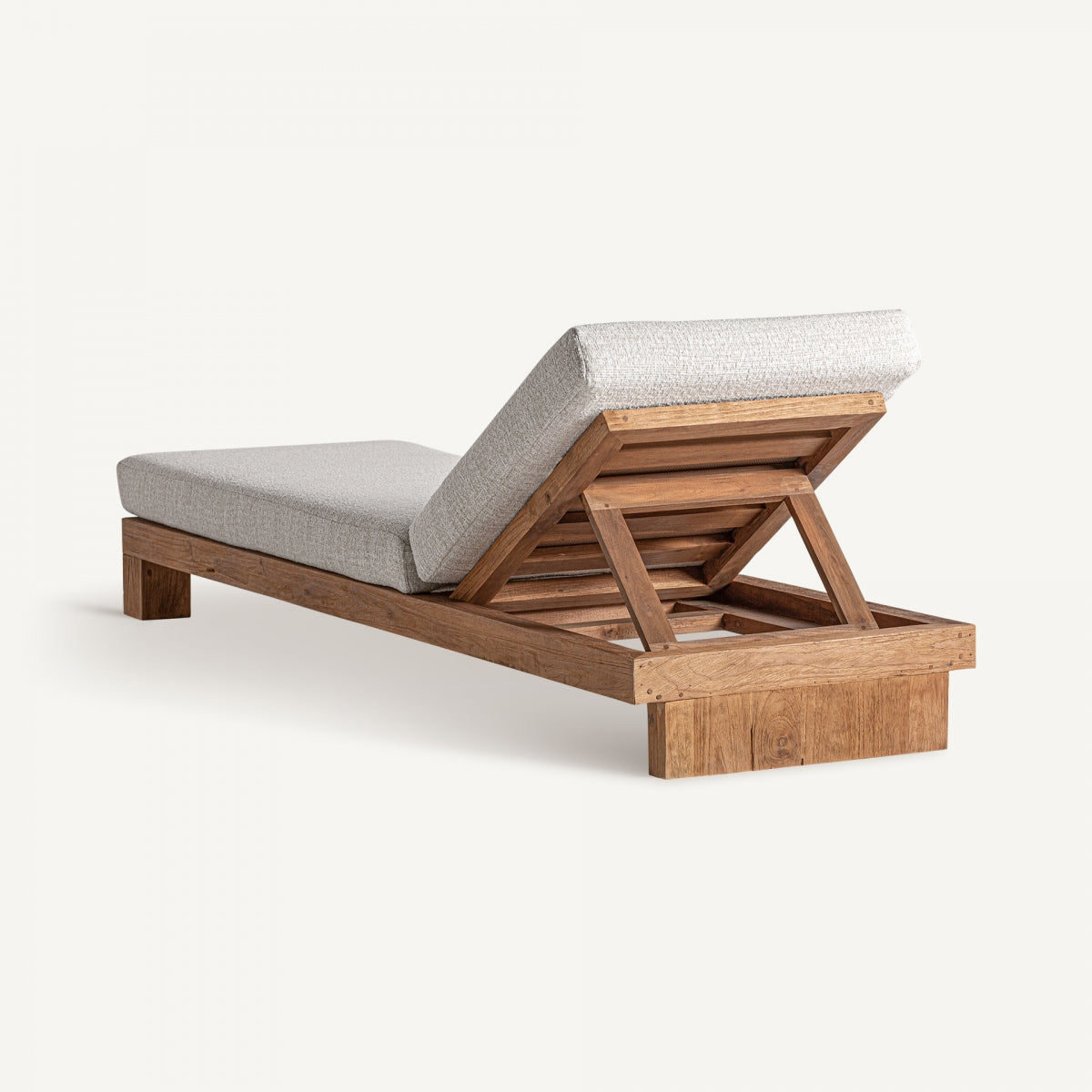 Chaise longue en tissu blanc cassé
