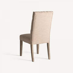 Chaise de salle à manger en tissu ocre