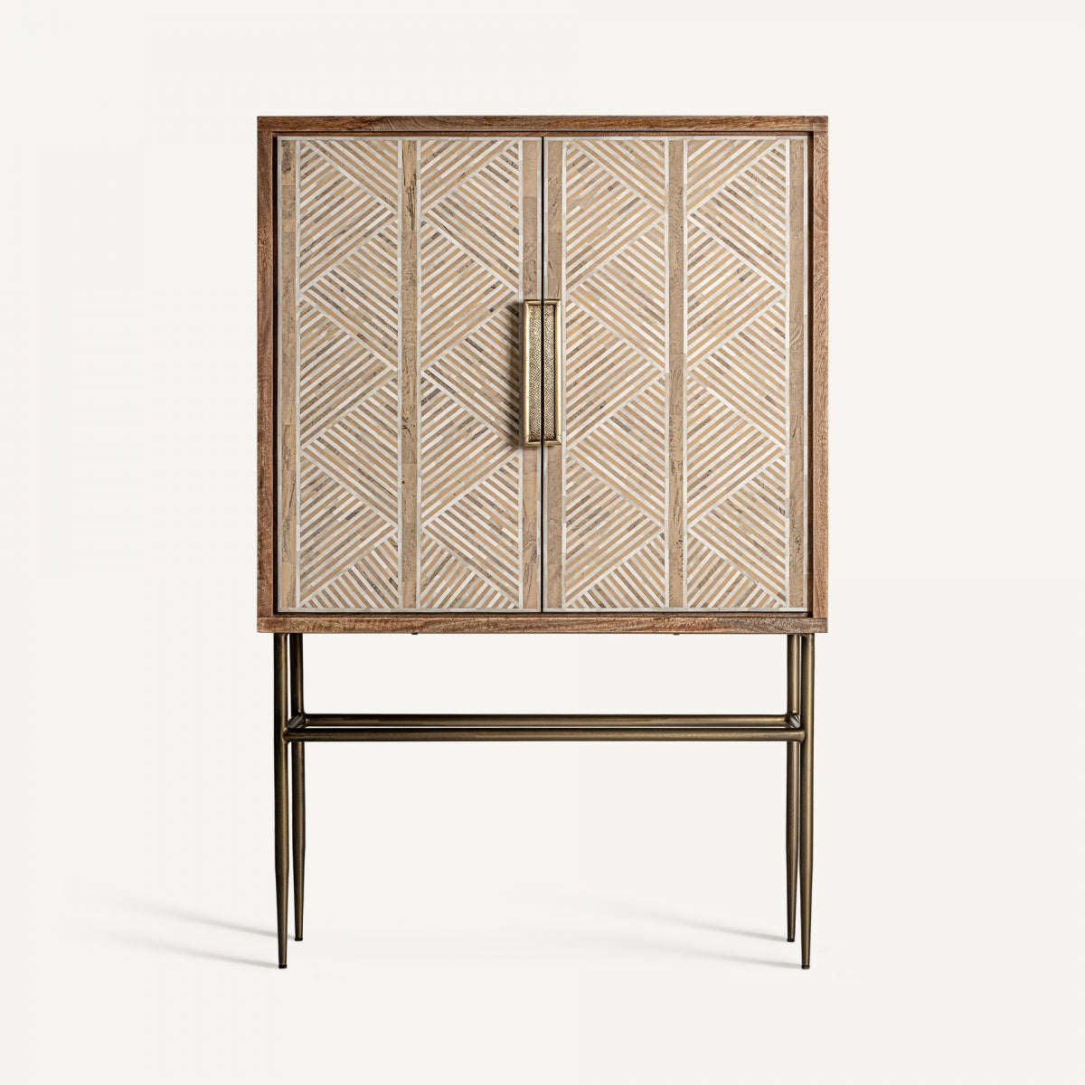 Buffet haut en bois de manguier noir