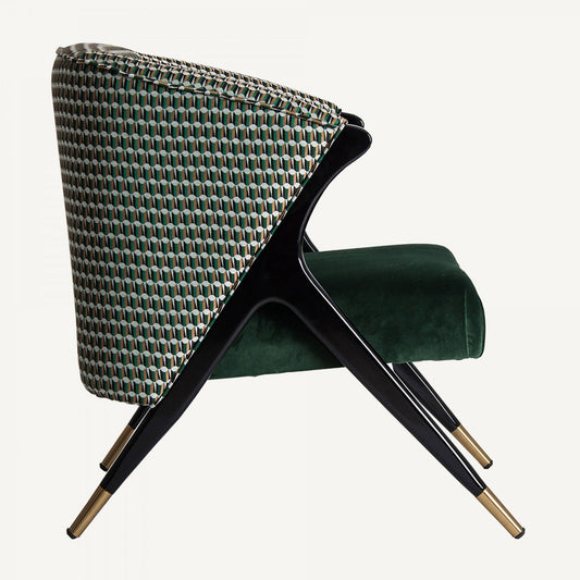 Fauteuil d'appoint en velours vert