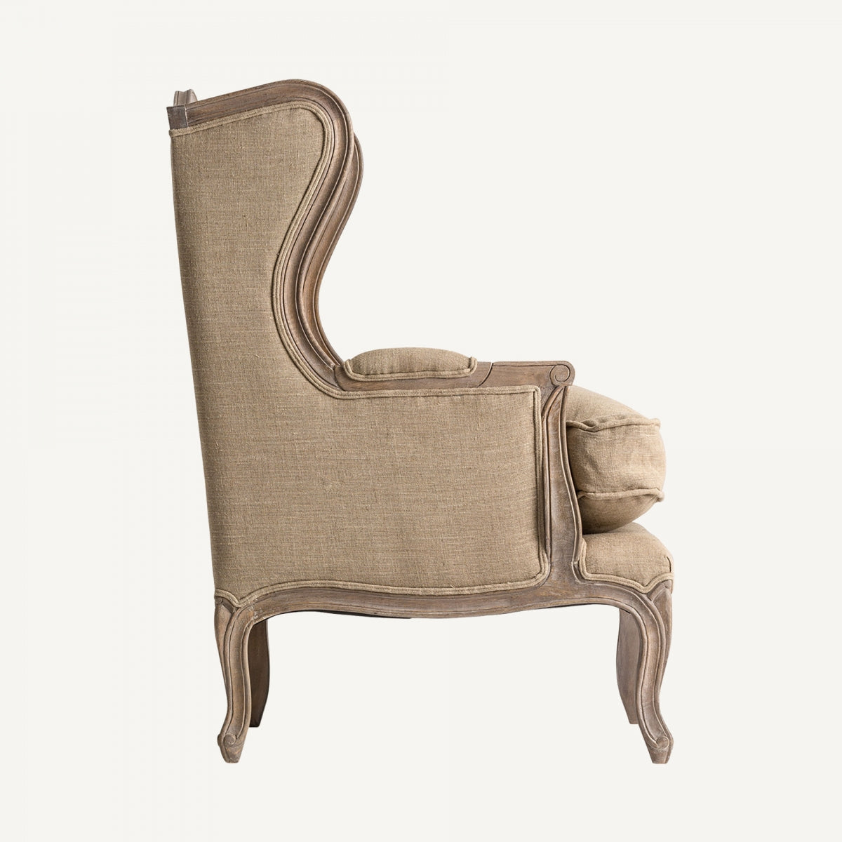 Fauteuil en lin marron