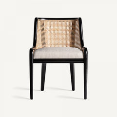 Chaise de salle à manger en tissu crème