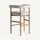 Chaise de bar en tissu blanc cassé
