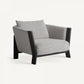 Fauteuil bouclé gris