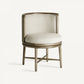 Chaise de salle à manger en tissu blanc