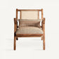 Fauteuil en tissu et jute multicolore