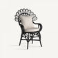 Chaise de salle à manger en rotin noir