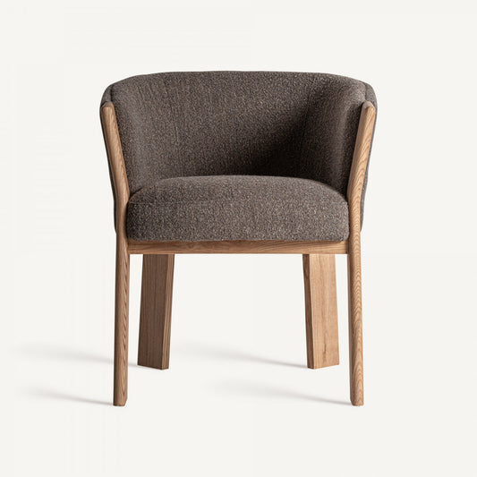 Chaise de salle à manger en tissu marron