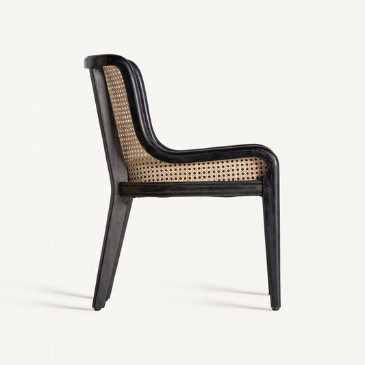 Chaise de salle à manger en velours marron