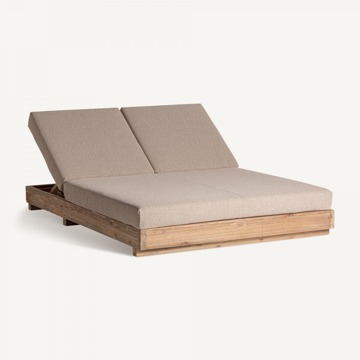 Canapé d'extérieur 2 places en tissu marron