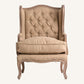 Fauteuil en lin marron
