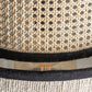 Lustre en rotin et tissu blanc