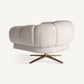 Fauteuil pivotant en tissu blanc cassé