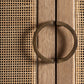 Buffet haut en bois de manguier et osier