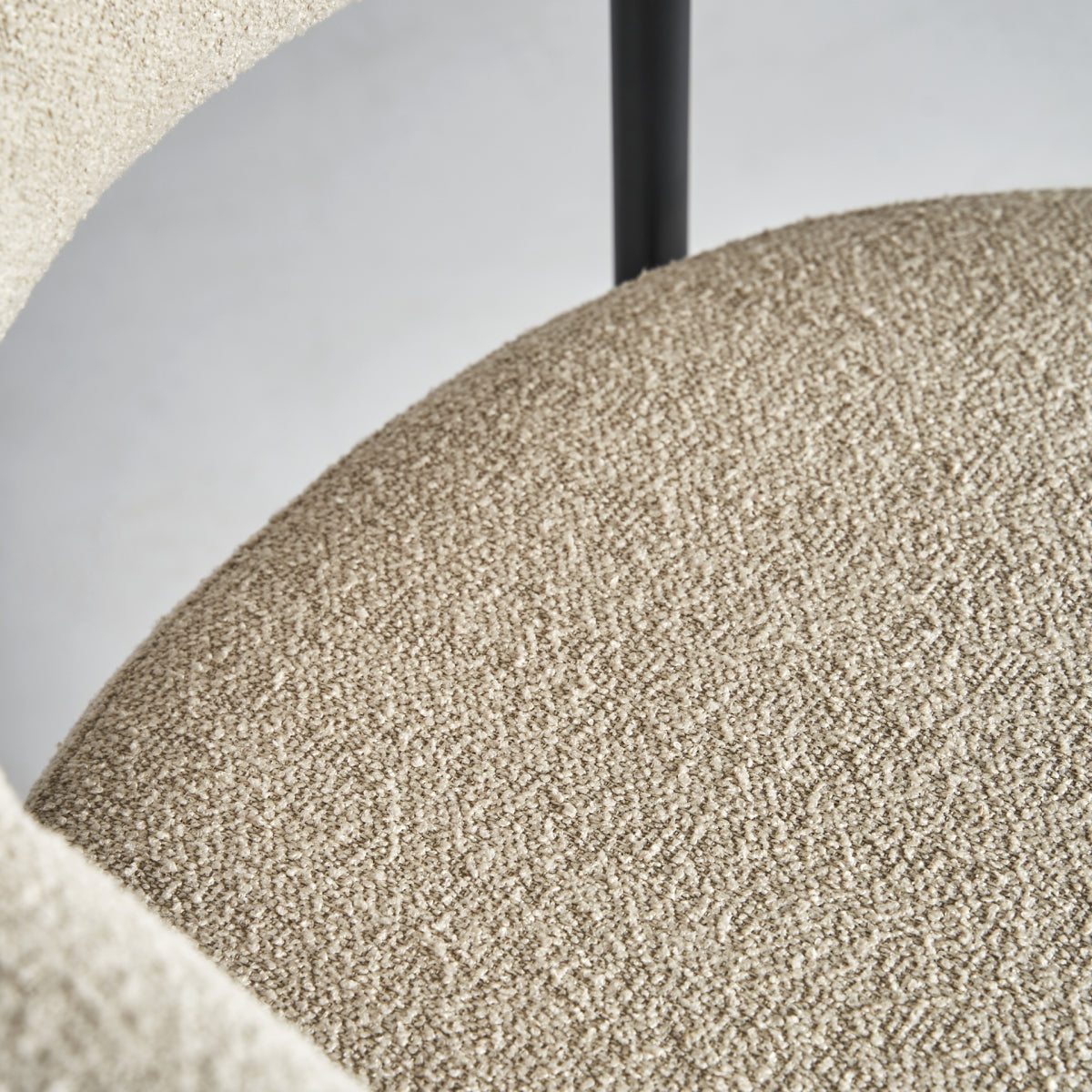Chaise de salle à manger bouclé crème