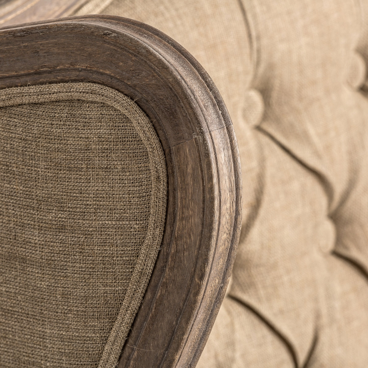 Fauteuil en lin marron