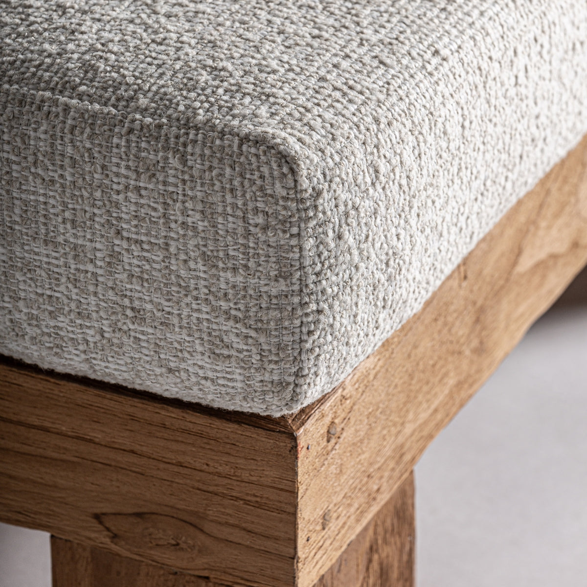 Chaise longue en tissu blanc cassé