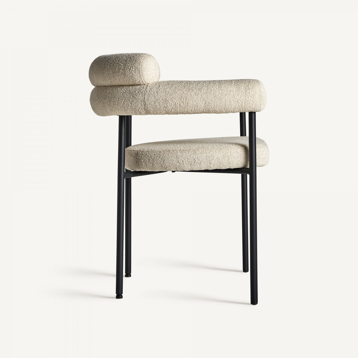 Chaise de salle à manger bouclé crème