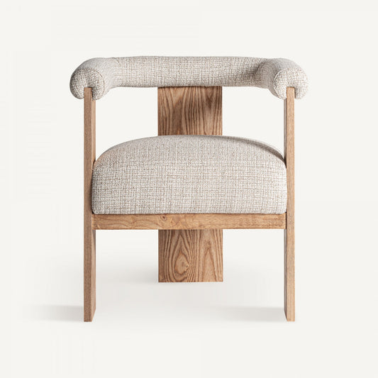 Chaise de salle à manger en tissu beige