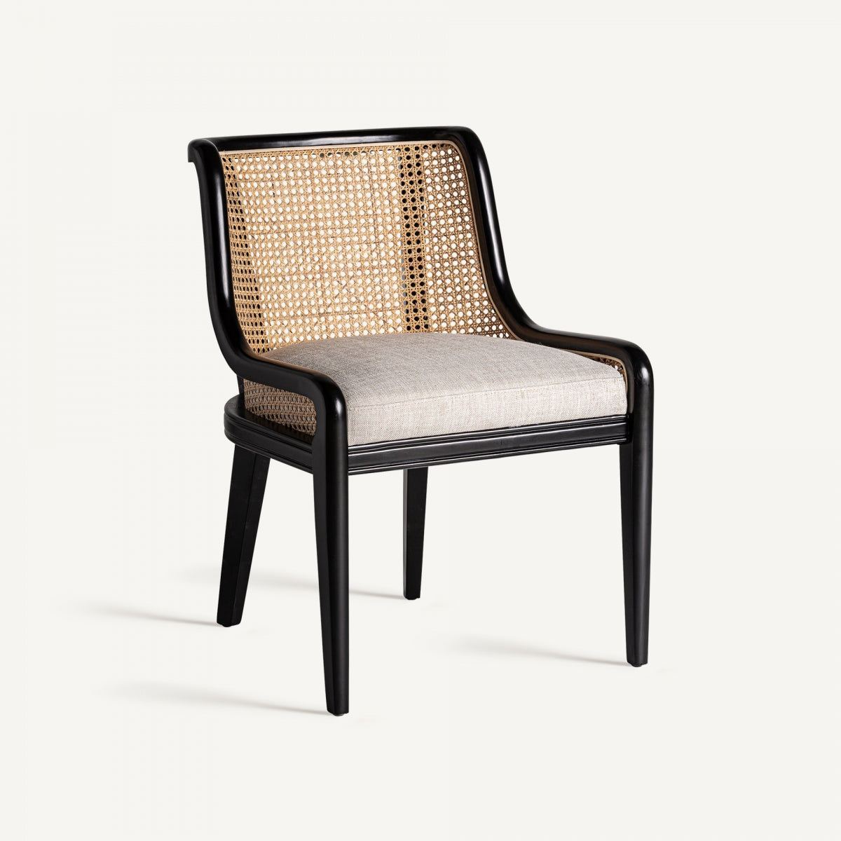 Chaise de salle à manger en tissu crème