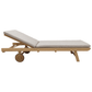 Bain de soleil pliant en acacia - coussin beige
