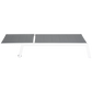 Ensemble de 2 bains de soleil et table d'appoint en textilène gris - aluminium blanc