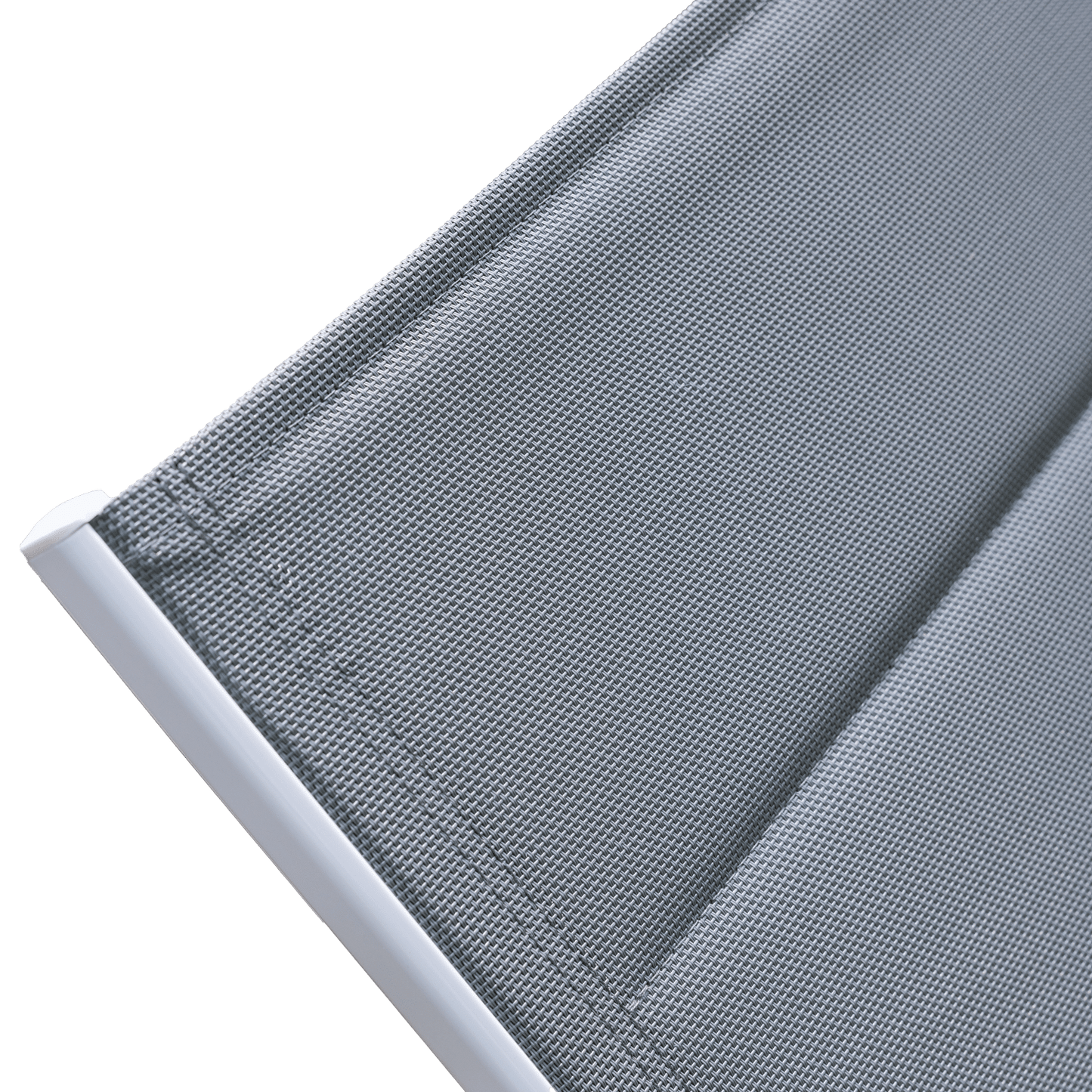 Ensemble de 2 bains de soleil et table d'appoint en textilène gris - aluminium blanc